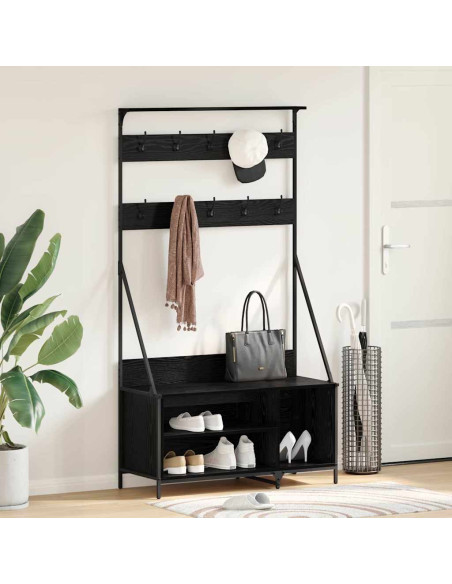 Stendibiancheria con lo scaffale Rovere Nero 100 x 41 x 184 cm