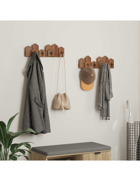 Gruccia Marrone 48 x 8 x 15 cm Legno di Mogano Massello