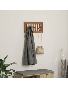 Gruccia Marrone 50 x 11 x 25 cm Legno di Mogano Massello