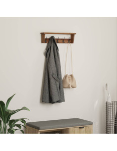 Gruccia Marrone 50 x 10 x 14 cm Legno di Mogano Massello