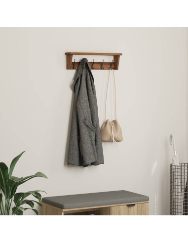 Gruccia Marrone 50 x 10 x 14 cm Legno di Mogano Massello