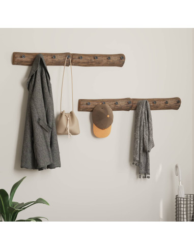 Gancio Marrone 50 x 8 x 12 cm Legno Recuperato Massello
