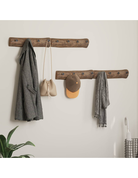 Gancio Marrone 50 x 8 x 12 cm Legno Recuperato Massello