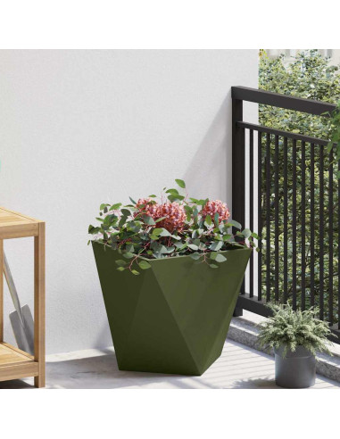 Fioriera Verde oliva 40 x 40 x 40 cm Acciaio