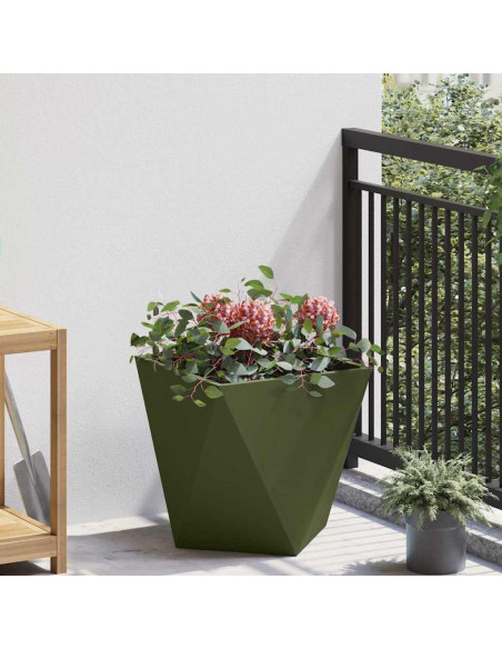 Fioriera Verde oliva 40 x 40 x 40 cm Acciaio