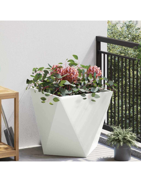 Fioriera Bianco 50 x 50 x 50 cm Acciaio