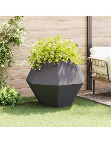 Fioriera Nero 100 x 100 x 80 cm Acciaio