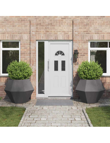 Fioriera 2 pcs Nero 100 x 100 x 80 cm Acciaio