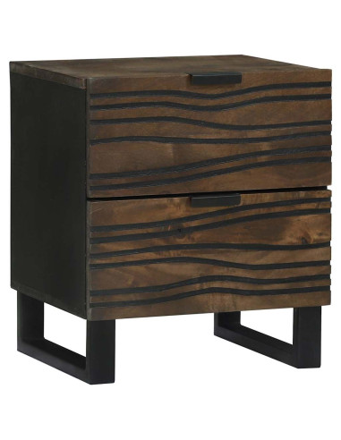 Armadio da Notte Noce 40 x 33 x 46 cm Legno massello di acacia