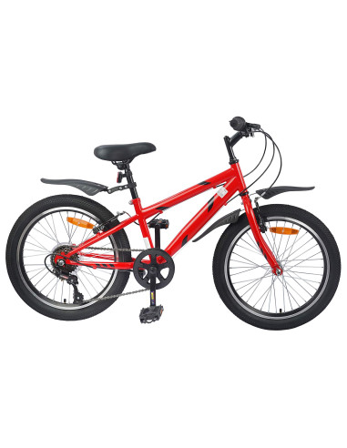 Bicicletta per Bambini 24 Pollici 6-Speed per 8-12 anni Rosso