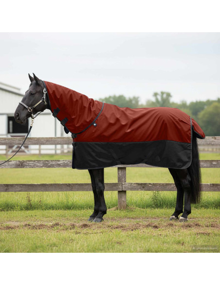 Coperta per Cavalli Verde Scuro e Nero 85 cm Poliestere
