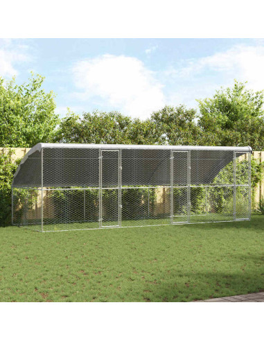 Cuccia per cani 3 pcs Argento 6 x 2 x 2 m Acciaio zincato