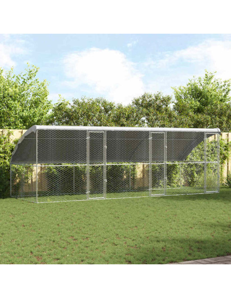 Cuccia per cani 3 pcs Argento 6 x 2 x 2 m Acciaio zincato