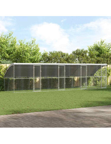 Cuccia per cani 4 pcs Argento 8 x 2 x 2 m Acciaio zincato