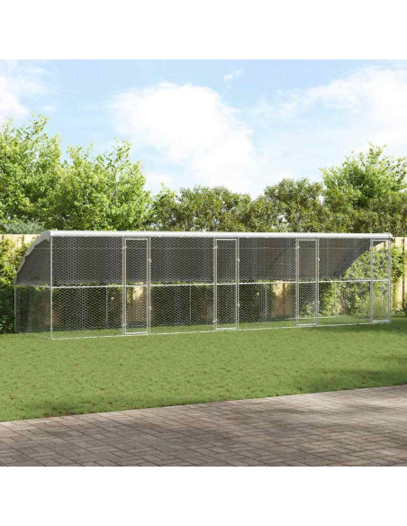 Cuccia per cani 4 pcs Argento 8 x 2 x 2 m Acciaio zincato