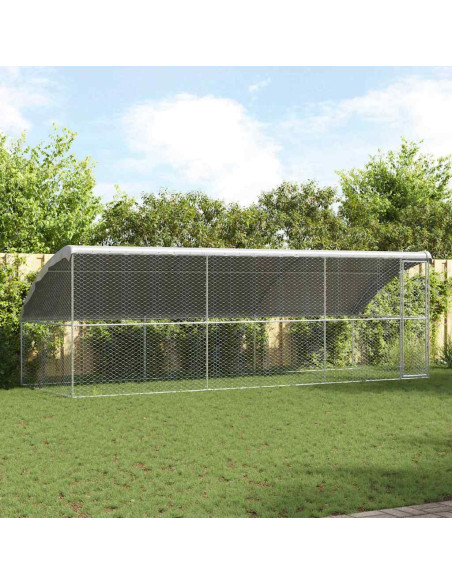 Cuccia per cani 3 pcs Argento 6 x 2 x 2 m Acciaio zincato