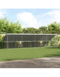 Cuccia per cani 4 pcs Argento 8 x 2 x 2 m Acciaio zincato