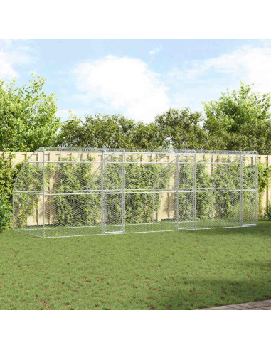 Cuccia per cani 3 pcs Argento 6 x 2 x 2 m Acciaio zincato