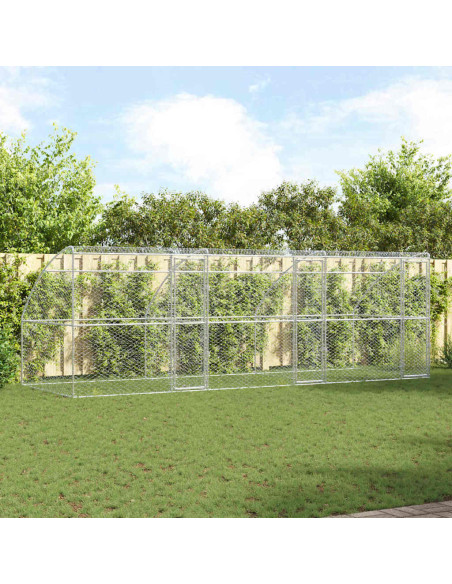 Cuccia per cani 3 pcs Argento 6 x 2 x 2 m Acciaio zincato