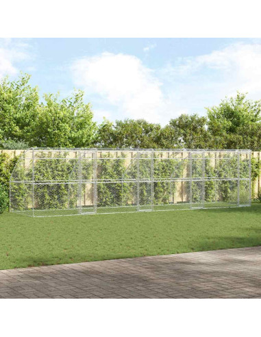 Cuccia per cani 4 pcs Argento 8 x 2 x 2 m Acciaio zincato