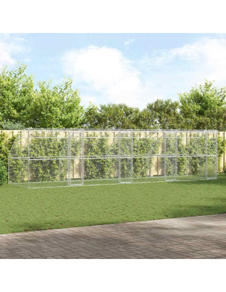 Cuccia per cani 4 pcs Argento 8 x 2 x 2 m Acciaio zincato