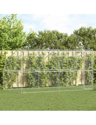 Cuccia per cani 2 pcs Argento 4 x 2 x 2 m Acciaio zincato