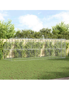 Cuccia per cani 3 pcs Argento 6 x 2 x 2 m Acciaio zincato