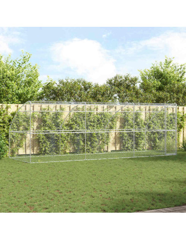 Cuccia per cani 3 pcs Argento 6 x 2 x 2 m Acciaio zincato