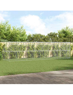 Cuccia per cani 4 pcs Argento 8 x 2 x 2 m Acciaio zincato