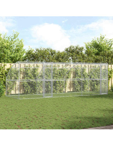 Cuccia per cani 3 pcs Argento 6 x 2 x 2 m Acciaio zincato