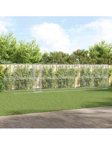 Cuccia per cani 4 pcs Argento 8 x 2 x 2 m Acciaio zincato