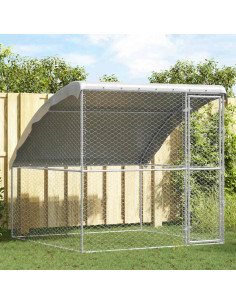 Cuccia per cani Argento 2 x 2 x 2 m Acciaio zincato