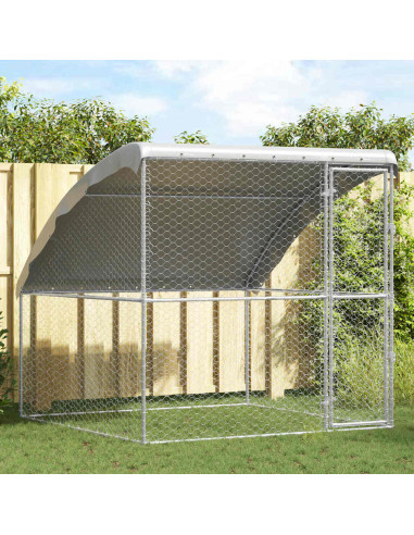 Cuccia per cani Argento 2 x 2 x 2 m Acciaio zincato