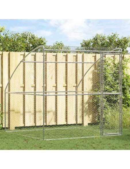 Cuccia per cani Argento 2 x 2 x 2 m Acciaio zincato