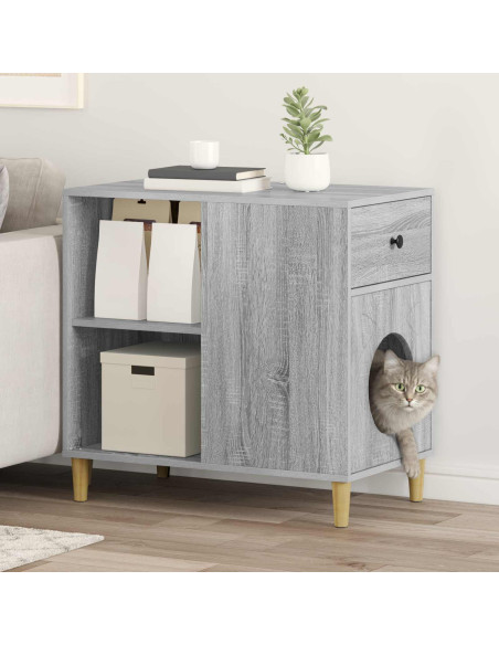 Casa per Gatti Grigio Sonoma 72 x 42.5 x 70 cm