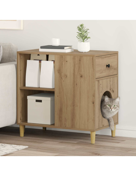 Casa per Gatti Rovere Artigianale 72 x 42.5 x 70 cm