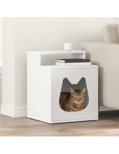 Casa per Gatti Bianco 42,5 x 40 x 53,5 cm Legno multistrato