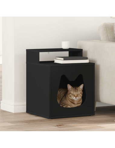 Casa per Gatti Nero 42,5 x 40 x 53,5 cm Legno multistrato