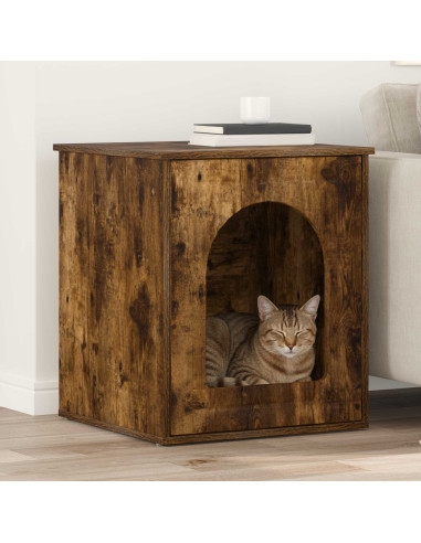Casa per Gatti Rovere fumé 53 x 52 x 62 cm Legno multistrato