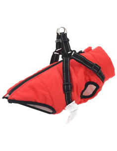 Cappotto per Cani con imbracatura Rosso L24 Pile e Poliestere