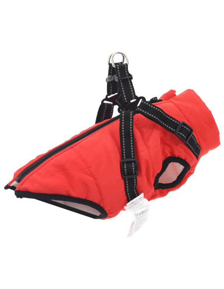 Cappotto per Cani con imbracatura Rosso L24 Pile e Poliestere