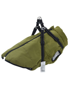Cappotto per Cani Verde militare L44 Pile e Poliestere