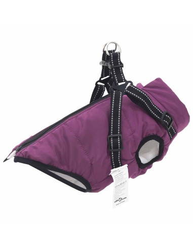 Cappotto per Cani con imbracatura Viola L36 Pile e Poliestere
