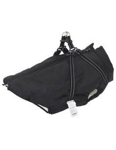 Cappotto per Cani con imbracatura Nero L48 Pile e Poliestere