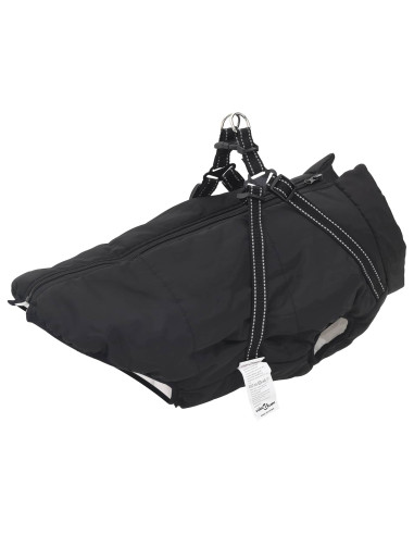 Cappotto per Cani con imbracatura Nero L48 Pile e Poliestere