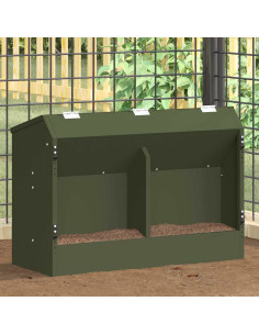 Mangiatore per conigli Verde oliva 64.5 x 25.5 x 45.5 cm
