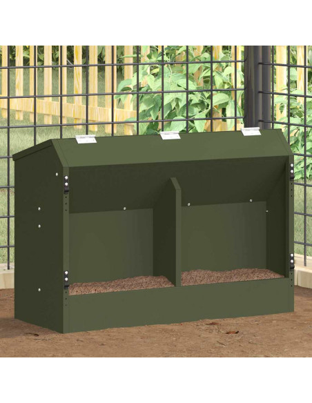 Mangiatore per conigli Verde oliva 64.5 x 25.5 x 45.5 cm