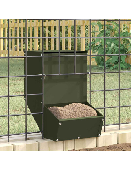 Mangiatore per conigli Verde oliva 17,5 x 26 x 28,5 cm