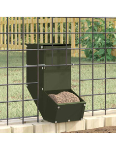 Mangiatore per conigli Verde oliva 12,5 x 26 x 28,5 cm