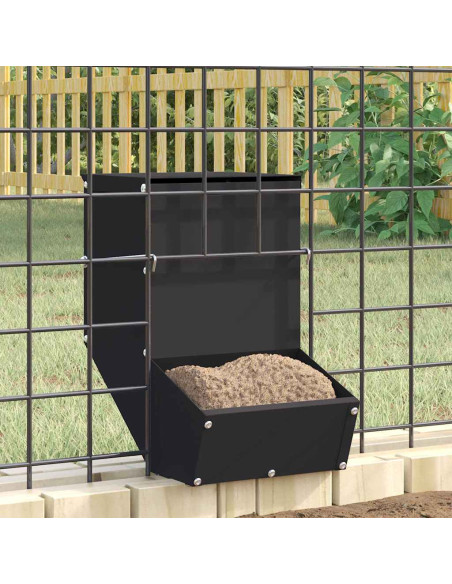 Mangiatore per conigli Nero 17,5 x 26 x 28,5 cm